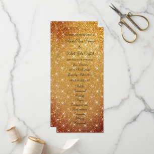 Gold sparkly glitter fab wedding ceremony program programme