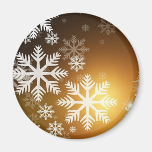 Gold Sparkly Snowflakes Magnet