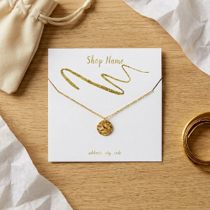 Gold sparkly squiggle, necklace display card
