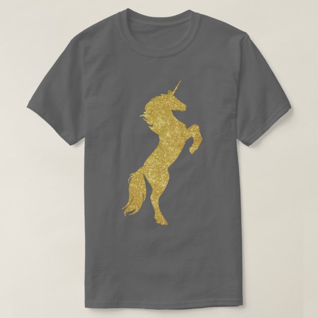 Gold Sparkly Unicorn T-Shirt (Design Front)