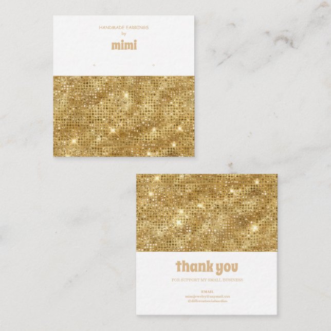 Gold Sparks Earring Display  Business Card (Front/Back)