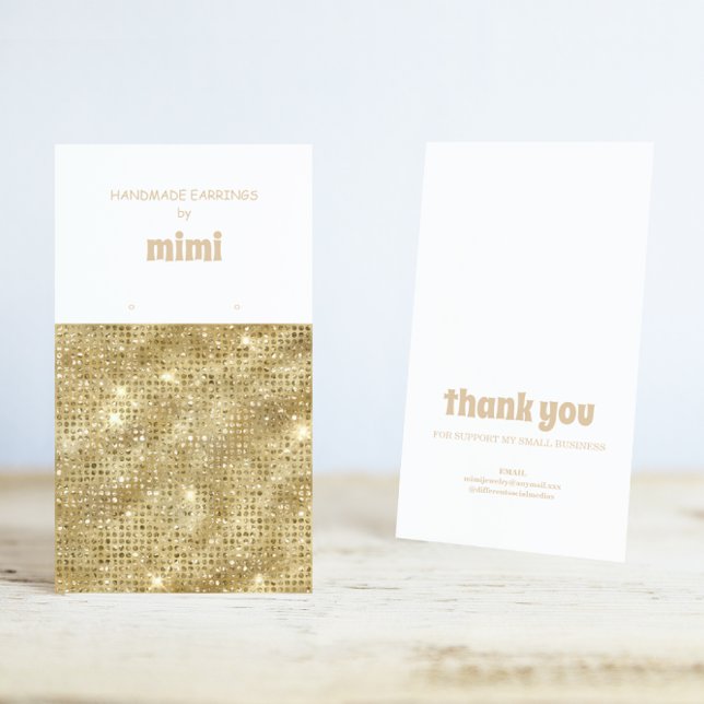 Gold Sparks Earring Display  Business Card (Creator Uploaded)
