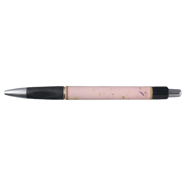Gold Speckled Dusky Pink ballpoint pen (Front)