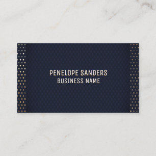 Gold Speckled Pattern Luxury Dark Blue Business Card