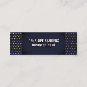 Gold Speckled Pattern Luxury Dark Blue Mini Business Card