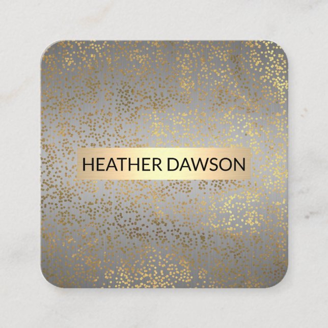 Gold Speckled Square Business Card (Front)