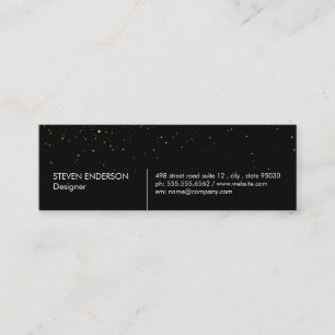 Gold Speckles Black White Mini Business Card