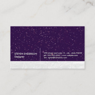 Gold Speckles White Leather Business Card