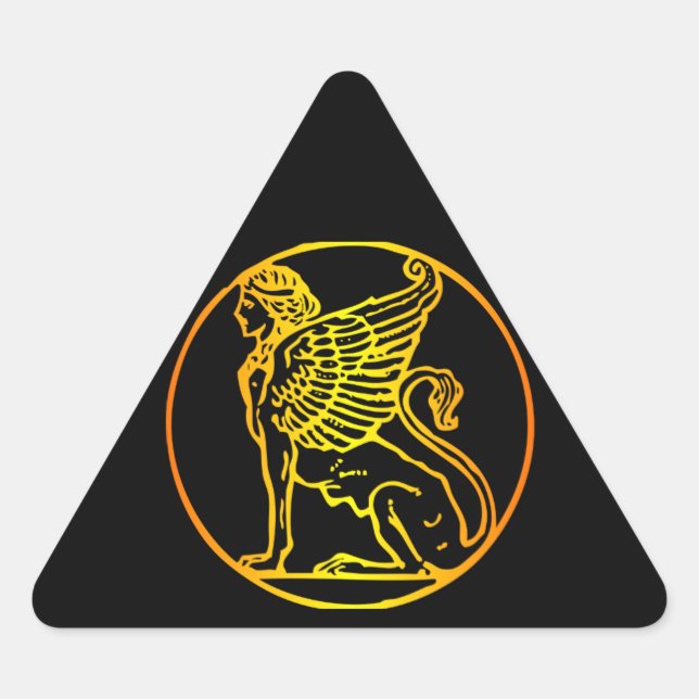 Gold Sphinx Triangle Sticker (Front)