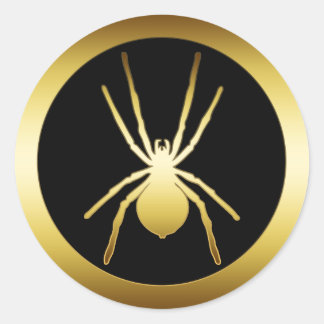 GOLD SPIDER CLASSIC ROUND STICKER