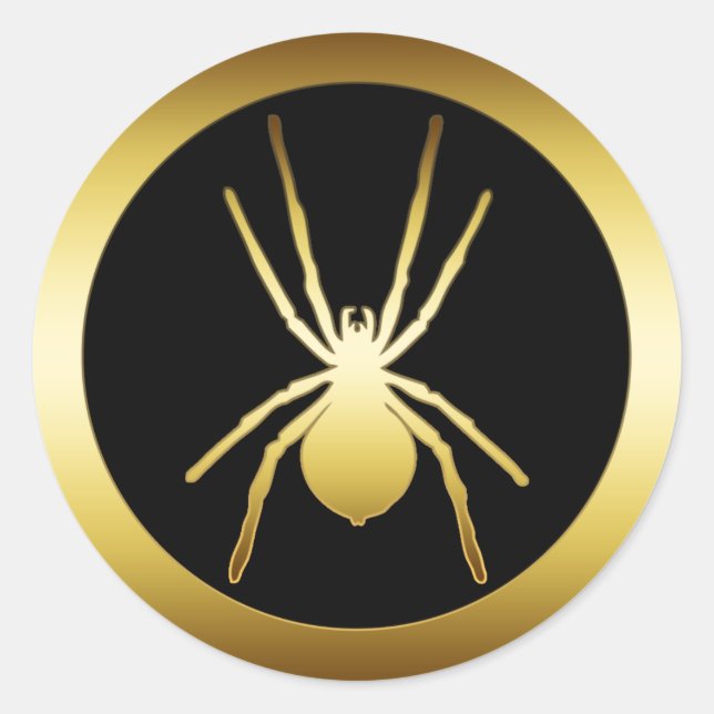 GOLD SPIDER CLASSIC ROUND STICKER (Front)