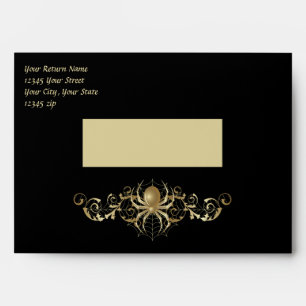 Gold Spider Wedding Envelope