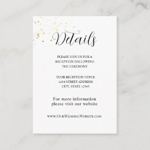 Gold Splashes Minimal Design Wedding Enclosure Card