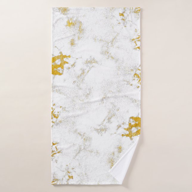 Gold splashes Texture. Brush stroke design element Bath Towel (Bath Towel)