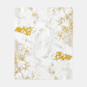 Gold splashes Texture. Brush stroke design element Fleece Blanket