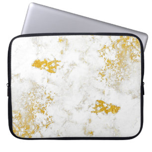 Gold splashes Texture. Brush stroke design element Laptop Sleeve