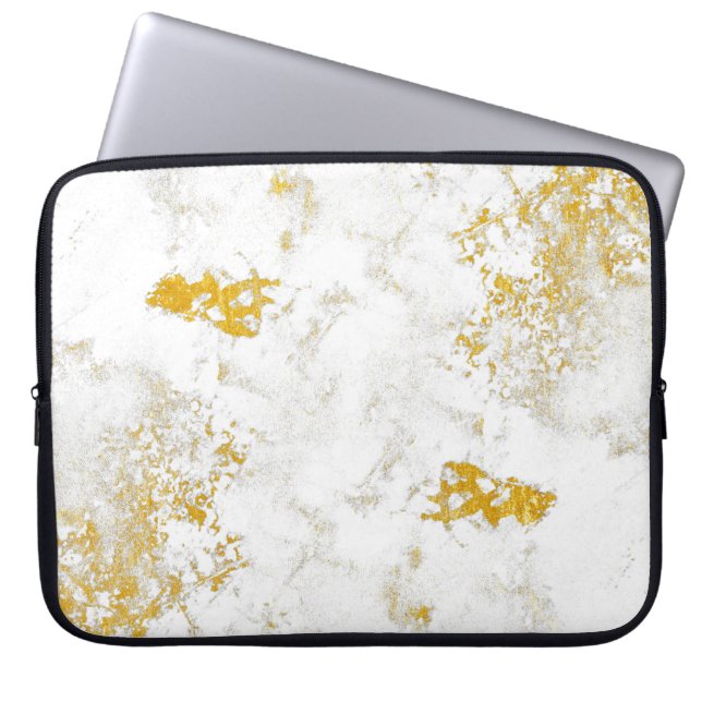 Gold splashes Texture. Brush stroke design element Laptop Sleeve (Front)