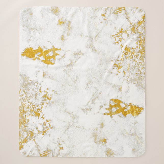 Gold splashes Texture. Brush stroke design element Sherpa Blanket (Front)