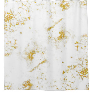 Gold splashes Texture. Brush stroke design element Shower Curtain