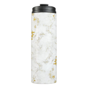 Gold splashes Texture. Brush stroke design element Thermal Tumbler
