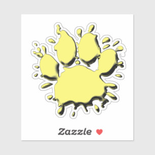 Gold Splatter Dog Paw Drawing