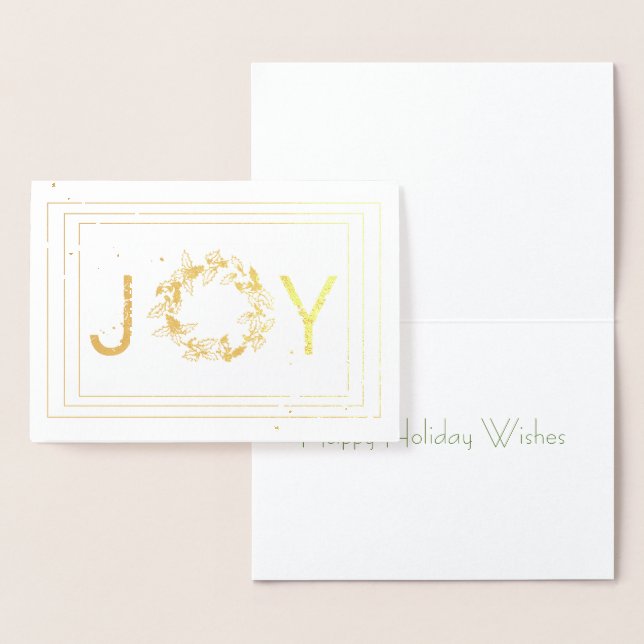 Gold Splatter Framed Joy Christmas Foil Card (Display)