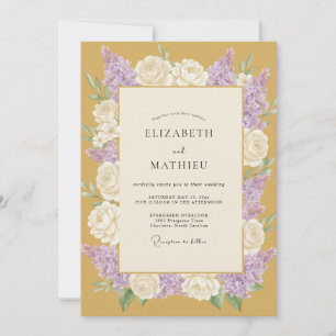 Gold Splendid Spring Wedding Invitation