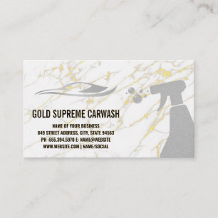 Gold Spray and Auto Wash Logo   Marble Business Card