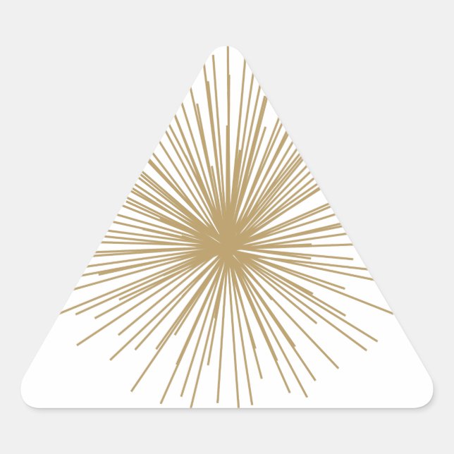 Gold Sputnik Starburst Triangle Sticker (Front)