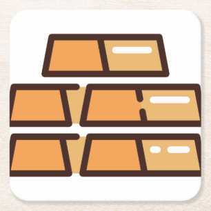 gold square paper coaster