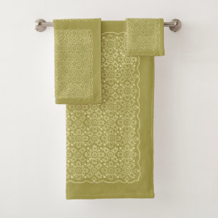 Gold Squares Bath Towel Set