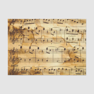 Gold Stained Sheet Music Tissue Paper