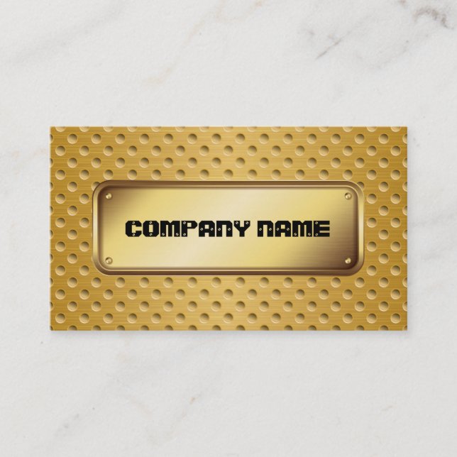 Gold Stainless Metal Modern Steel Business Card (Front)