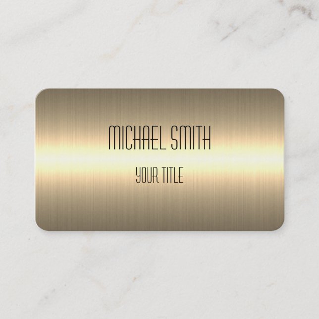 Gold Stainless Steel Metal Look #2 Business Card (Front)