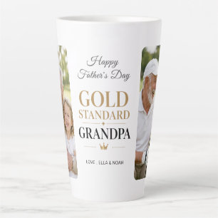 Gold Standard Grandpa Chic 2 Photo Collage Latte Mug