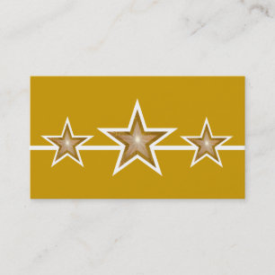 Gold Star 3 stars business card gold