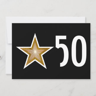Gold Star '50' anniversary invitation black