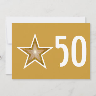 Gold Star '50' anniversary invitation gold