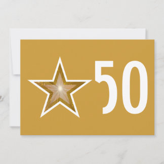 Gold Star '50' anniversary invitation gold