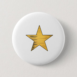 Gold Star 6 Cm Round Badge
