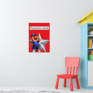 Gold star achievement poster product de