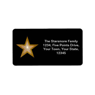 Gold Star address label medium black
