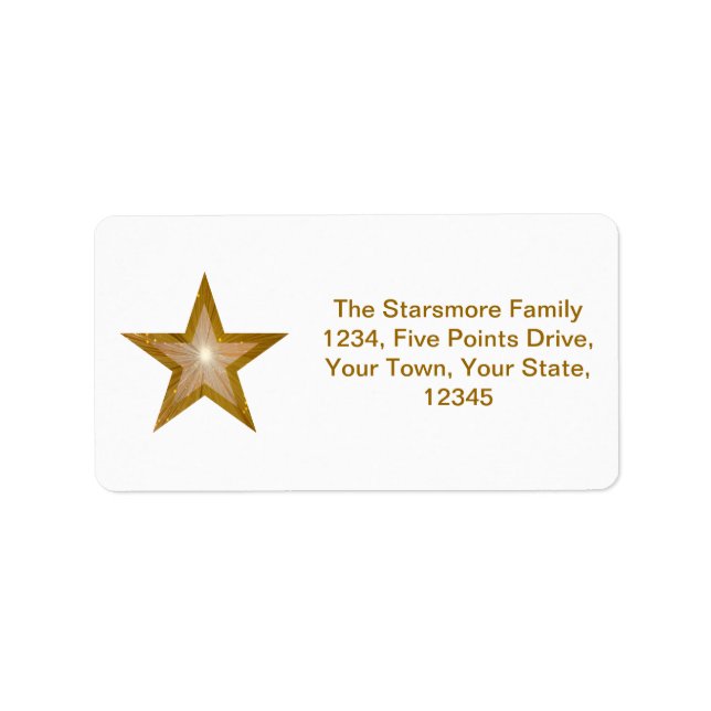 Gold Star address label medium white (Front)