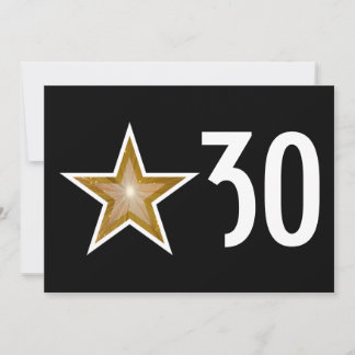 Gold Star 'Age' birthday invitation black