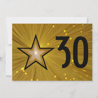 Gold Star 'Age' birthday invitation black back