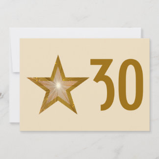 Gold Star 'Age' birthday invitation cream