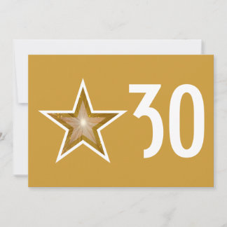Gold Star 'Age' birthday invitation gold