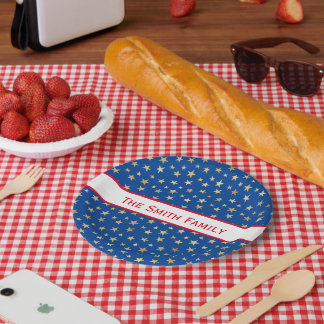 Gold Star American Paper Plate