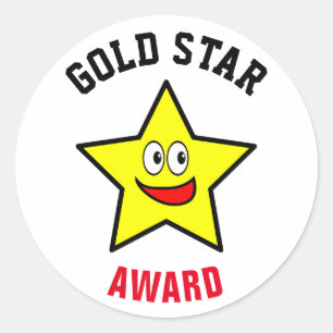 Gold Star Award Winner Classic Round Sticker