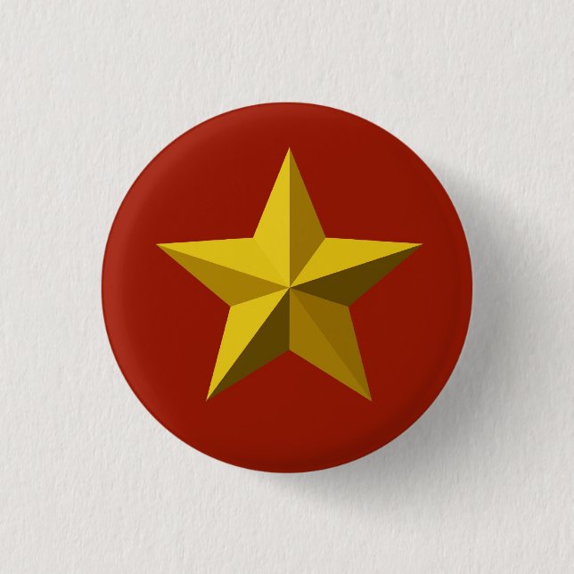 gold star badge, golden star badge, red gold badge (Front)